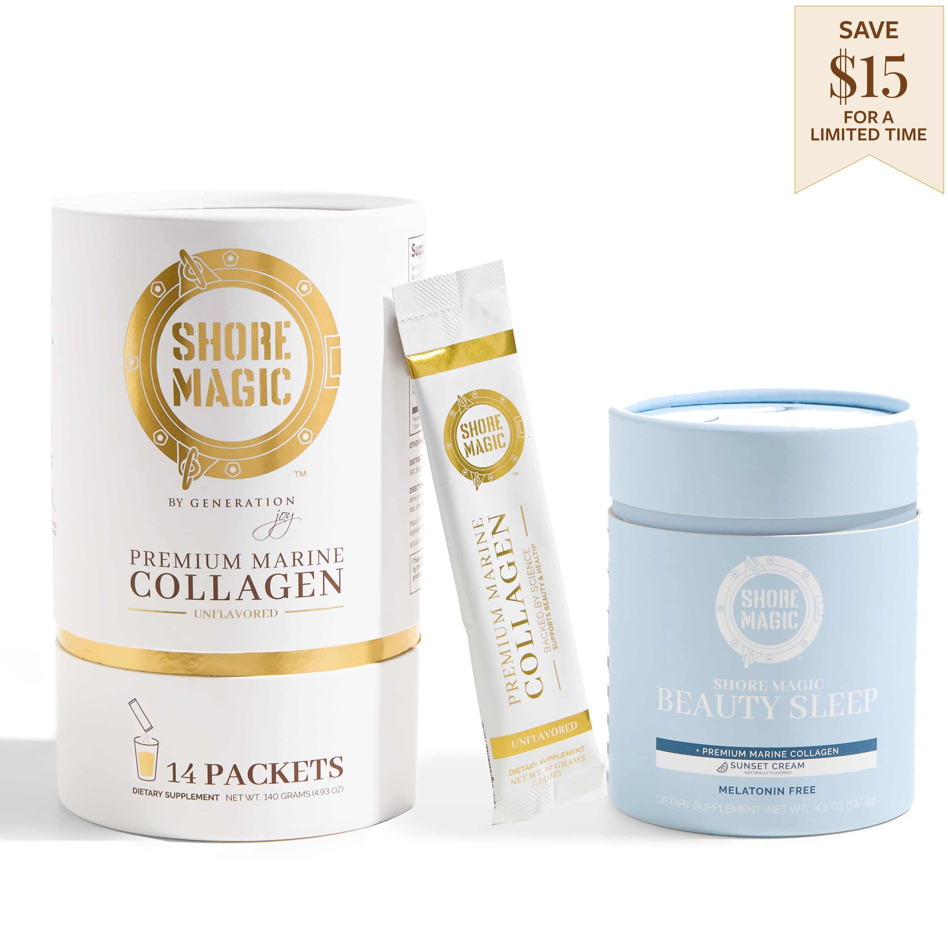 AM + PM Ritual Set Collagen Powder Shore Magic 