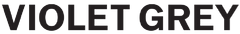 The text 'VIOLET GREY' is shown in a bold, black sans-serif font on a solid white background.